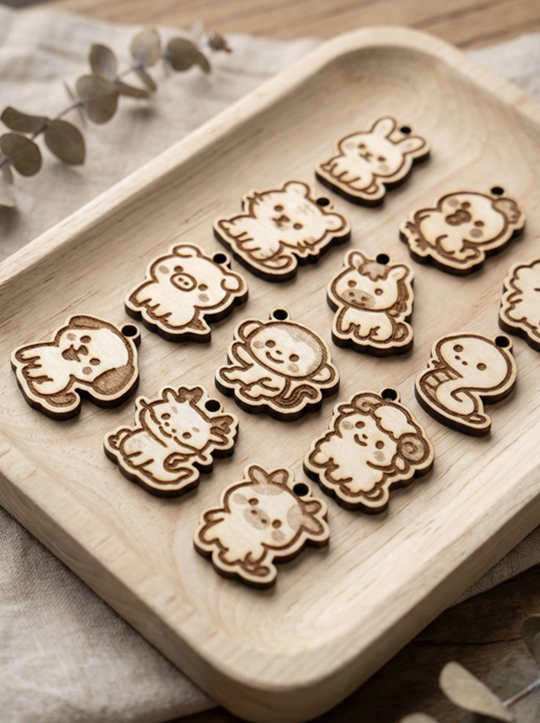 客製雷雕-12生肖吊飾造型 珍珠娛樂客製化商品:12生肖系列吊飾